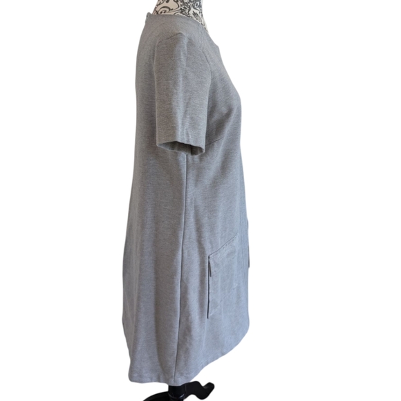 Banana Republic Ponte Pocket Shift Dress Light Grey Crew Neck Women's Medium - Picture 7 of 15